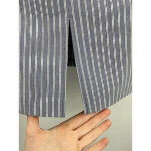 Love Scarlett Womens Woven Stripes Pencil Cut Aline Skirt Small NEW Blue White